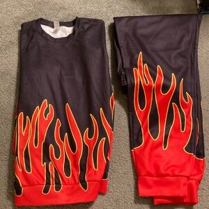 Flame style set, sweatsuit unisex